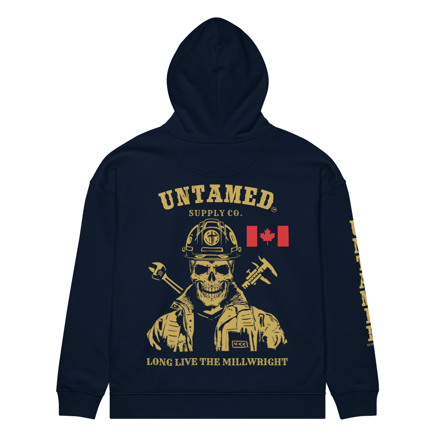 Long live the Millwright - Canada Flag - Unisex organic relaxed hoodie (bigger fit - recommend sizing down)